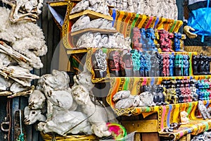 Witchcraft market with baby llama foetuses in la Paz - Bolivia