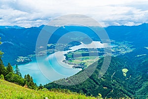 View of Wolfgangsee lake from Zwolferhorn mountain