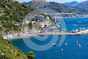 View of the wonderful Amalfi coast in the Cetara area