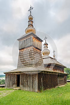 View at the Wooden Church of St.Paraskeva from village Nova Polianka in Svidnik - Slovakia