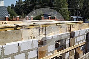view of the wooden formwork with metal holders, which will be fi