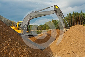 View on work of exkavator