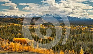 View of Wrangell - St. Elias mountains from Glenn HWY, Alaska