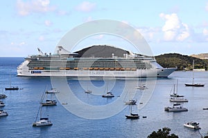 View of Yacht Harbor and Royal Caribbean Freedom of the Seas