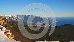 View of Yalta and mountain Ayu-dag from Mount Ai-Petri Crimea