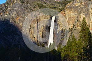 View of Yosemite Falls, the highest waterfall in Yosemite National Park, California