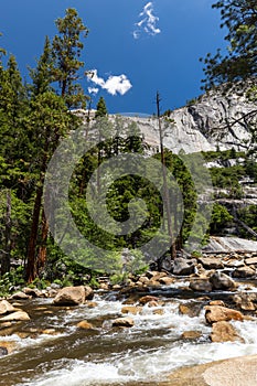 View of Yosemite National Park from Mist Trail and John Muir Trail, photo