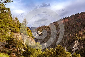 View of Yosemite valley in Yosemite National Park