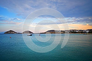 view that you can admire after sunset from Kalafaty beach,Mykonos, Greece