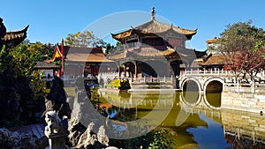 View of the Yuantong Buddhist Temple in Kunming, Yunnan, China