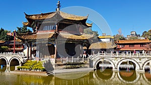 View of the Yuantong Buddhist Temple in Kunming, Yunnan, China