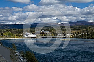 View of the Yukon River and paddlewheeler S.S. Klondike photo