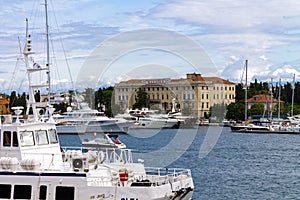 View of Zadar, Croatia - part of the marina and the city