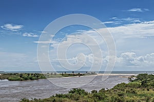 View of the Zaire River in Soyo. Angola photo