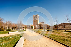 View of the Zamora Romanic Cathedral from the castle