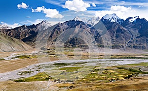 View of Zanskar valley around Padum village