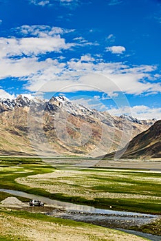 View of Zanskar Valley around Padum villange and great himalayan