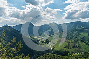 View from Zbojnicky chodnik in Mala Fatra mountains in Slovakia