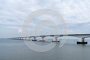 View of the Zeeland Bridge across the Eastern Scheidt Eastuary in western Netherlands