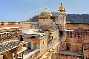 View of zenana in the fourth courtyard of Amber Fort, Rajasthan, India