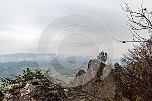 View from Zibrid hill in Sulovske vrchy mountains in Slovakia
