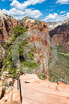 View of Zion National Park from top of Angelâ€™s Landing, Utah, USA