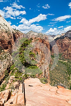 View of Zion National Park from top of Angelâ€™s Landing, Utah, USA