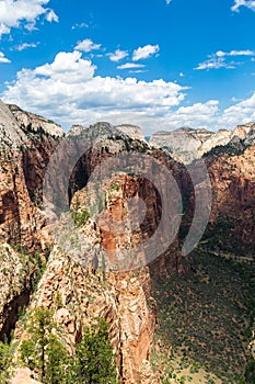 View of Zion National Park from top of Angelâ€™s Landing, Utah, USA