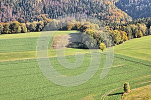 View from Zirkelstein castle near Schona village in Saxon Switzerland on 13th october 2019