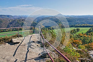 View from Zirkelstein castle in Saxon Switzerland on 13th october 2019