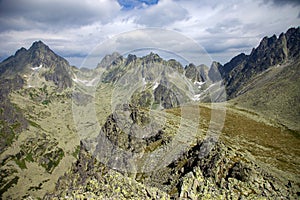 Lucne saddle and Zlomiskova valley in High Tatras, Slovakia