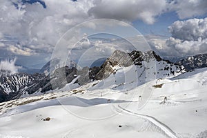 View from the Zugspitze in Bavarian Alps