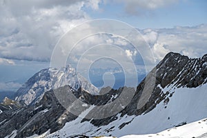 View from the Zugspitze in Bavarian Alps