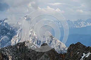 View from the Zugspitze in Bavarian Alps