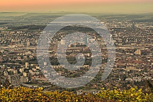 View of Zurich city from Uetliberg mountain