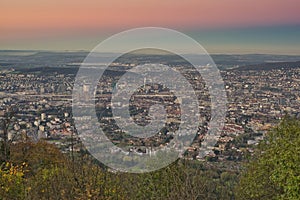 View of Zurich city from Uetliberg mountain