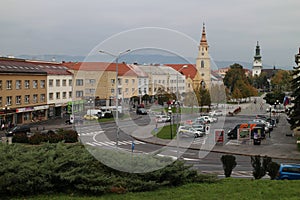 Pohľad zo Zvolenského zámku na Námestie slovenského národného povstania, Zvolen