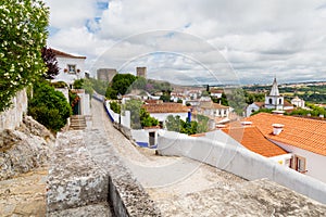 View of Ãâbidos in Portugal with the castle at the backround photo