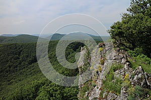 View from ÄŒierna skala to Little Carpatians mountains