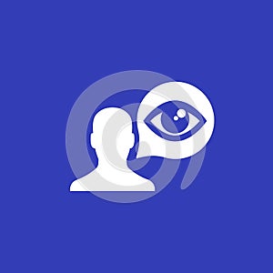 Viewer vector icon with man and eye