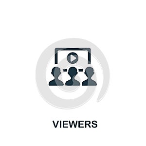 Viewers icon from streaming collection. Simple line Viewers icon for templates, web design and infographics