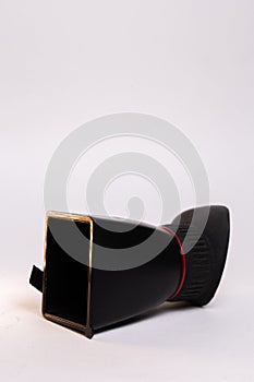 viewfinder on a DSLR camera on a white background