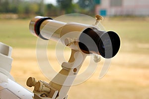 viewfinder of telescope, viewfinder of refracting device instrument for land lunar or planetary observation of distant object,