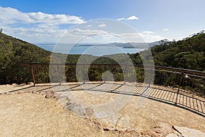 Viewing platform overlooking Coles Bay, on Wineglass Bay track i