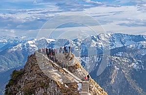 Viewing platform on the summit of Wendelstein mountain