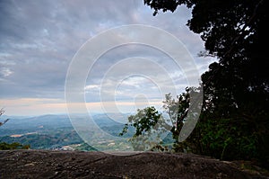 Viewing sunrise from mount stong, dabong malaysia.