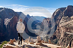 Viewpoint Angel`s Landing, Zion National Park, Utah, USA