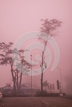 Viewpoint area in winter season at Phayao province