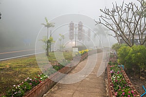 Viewpoint area in winter season at Phayao province