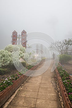 Viewpoint area in winter season at Phayao province